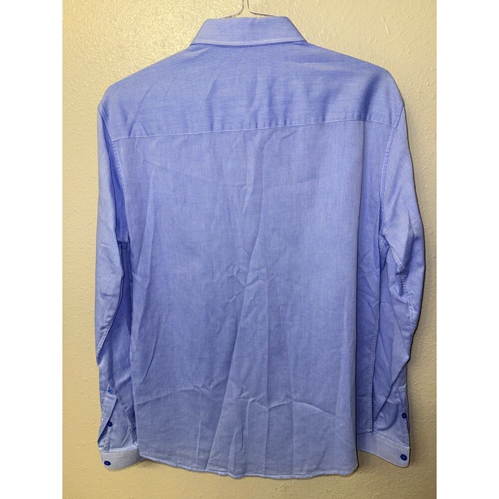 Gianni Versace Collection Trend Men’s Size-M Blue Textured Dress Shirt - Picture 5 of 8